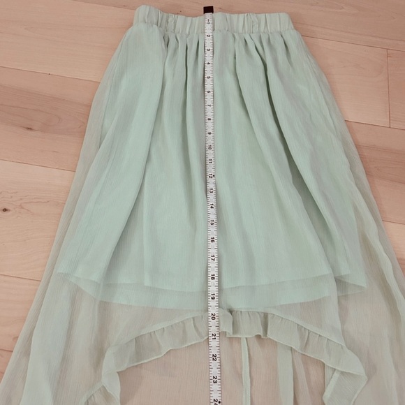 High Low Mint Green Ruffle Skirt Size Juniors M - Picture 4 of 10